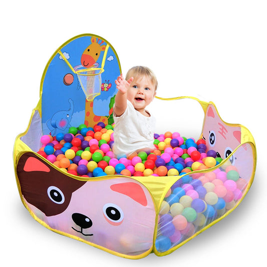 Children'S Tent Play House Cartoon Giraffe Throws Basketball Pool - Zippylo