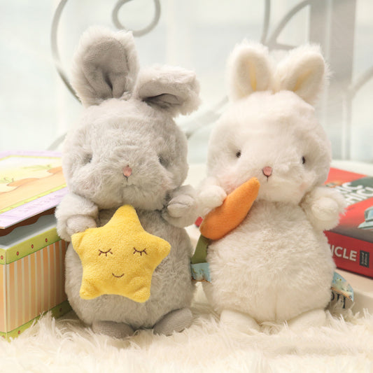 Cute Fluffy Bunny Plushies Stuffed Soft Baby Appease Toy Long Plush Hug Star Carrot Rabbit - Zippylo