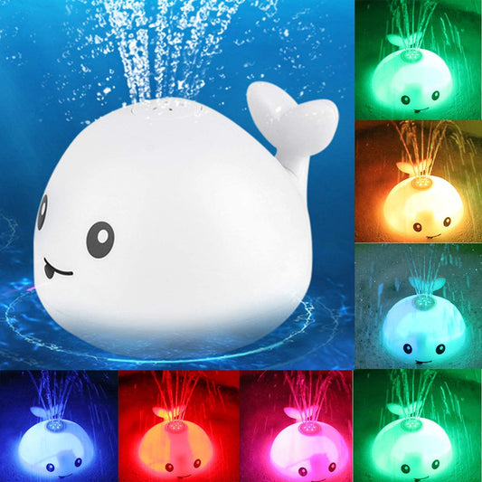 Baby Cute Cartoon Whale Floating Spraying Water Bath Toys With Light Music Led Light Baby Toys - Zippylo