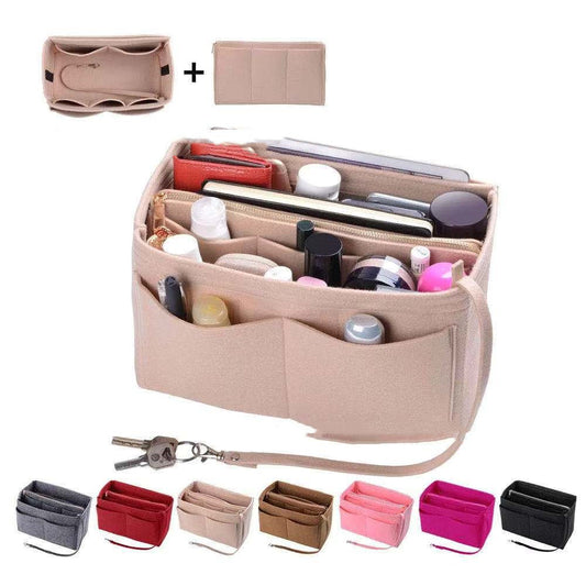 Multifunctional Felt Storage Bag Felt Bag Middle Bag Large Capacity Ladies Toiletry Bag - Zippylo