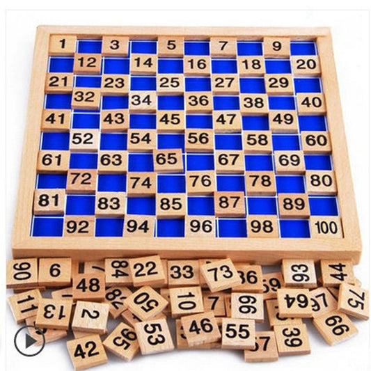 Family Edition Montessori Children'S Number Toys Children'S Math Wooden Montessori 1-100 Number Continuous Board - Zippylo