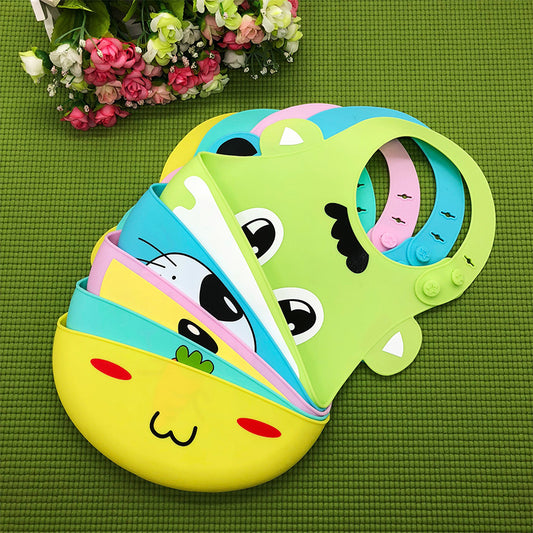 Baby Food Grade Silicone Food Meal Pockets Children'S Dinner Pockets Waterproof Disposable Cartoon Bibs Adjustable Bibs - Zippylo