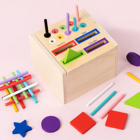 Action Shape Matching Wooden Classification Box Educational Toys - Zippylo