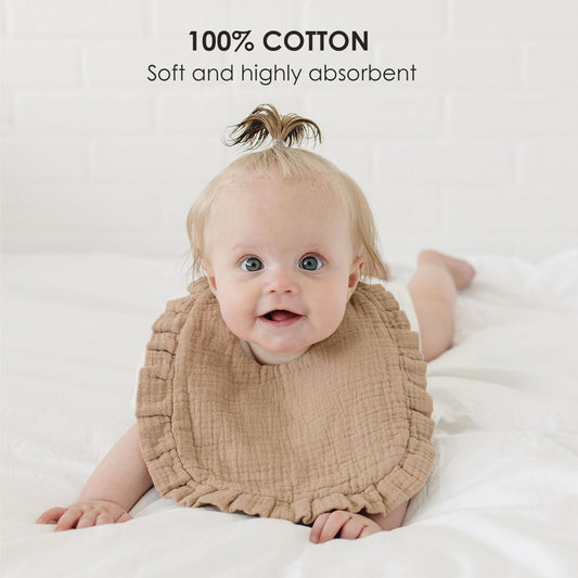 Baby Muslin Bibs Bandana Drool Bibs For Unisex Boys & Girls, Soft And Absorbent Cotton Teething Drooling Bib Set For Newborn Toddler - Zippylo
