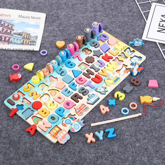 Montessori Wooden Math & Fishing Board - Zippylo