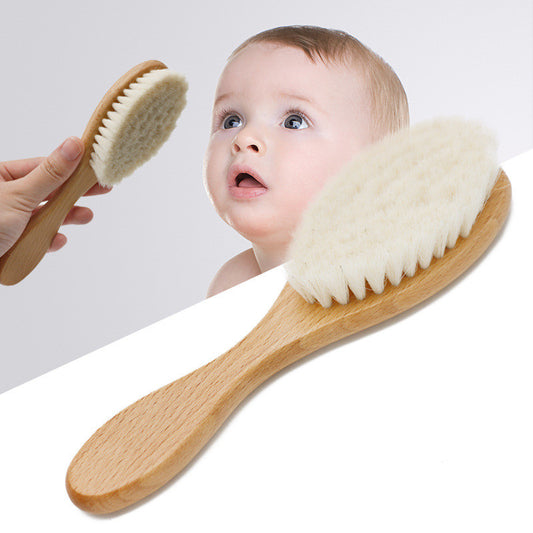 Baby Shampoo Brush Solid Wood Wool Brush - Zippylo