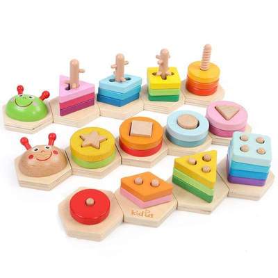Wooden Shape Sorting Stacking Puzzle - Zippylo