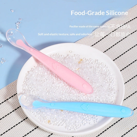 Baby Silicone Spoon With Soft Tip Soup For Training - Zippylo