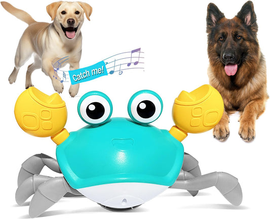 Crawling Crab Dog Toys Escaping Crab Dog Toy With Obstacle Avoidance Sensor Interactive Dog Toys With Music Sounds Lights For Dogs Cats Pets Christmas Toy Gifts For Puppy Small Medium Dogs - Zippylo