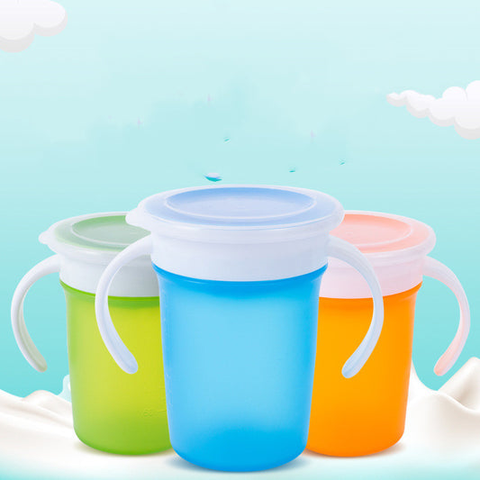 Leak Proof Silicone Baby Drinking Cup 360 Degree Rotating Magic Child Water Bottle With Double Handle Flip Lid Copos - Zippylo