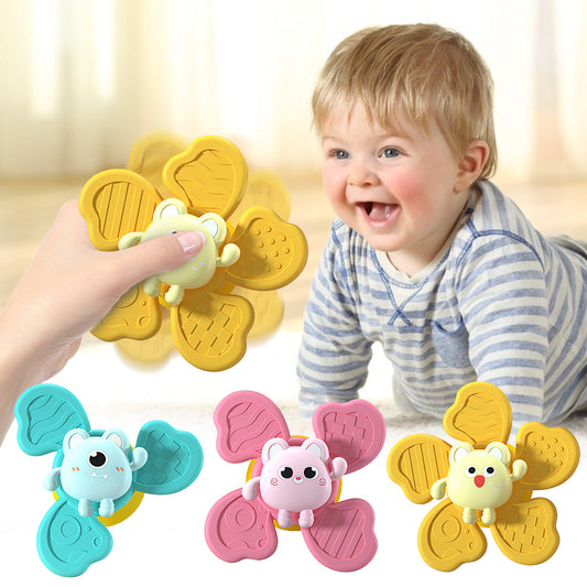 Baby Bath Spinning Top Toy Safe Interesting Baby Bath Toys Animal Hand Spinner Toys With Suction Cups Spin Toy - Zippylo