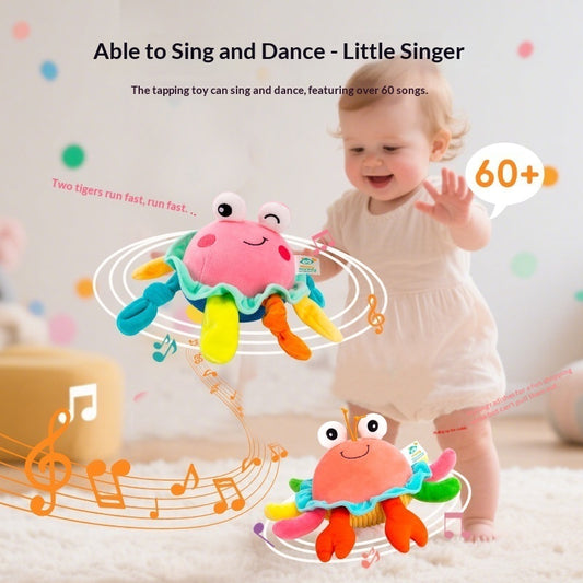 Cute Big-Eyed Musical Bouncing Ball Baby & Toddler Crab Toy - Zippylo